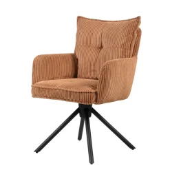 Sedia-Sedia da pranzo girevole in velluto a coste (seduta 48 cm) Nuva