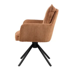 Sedia-Sedia da pranzo girevole in velluto a coste (seduta 48 cm) Nuva