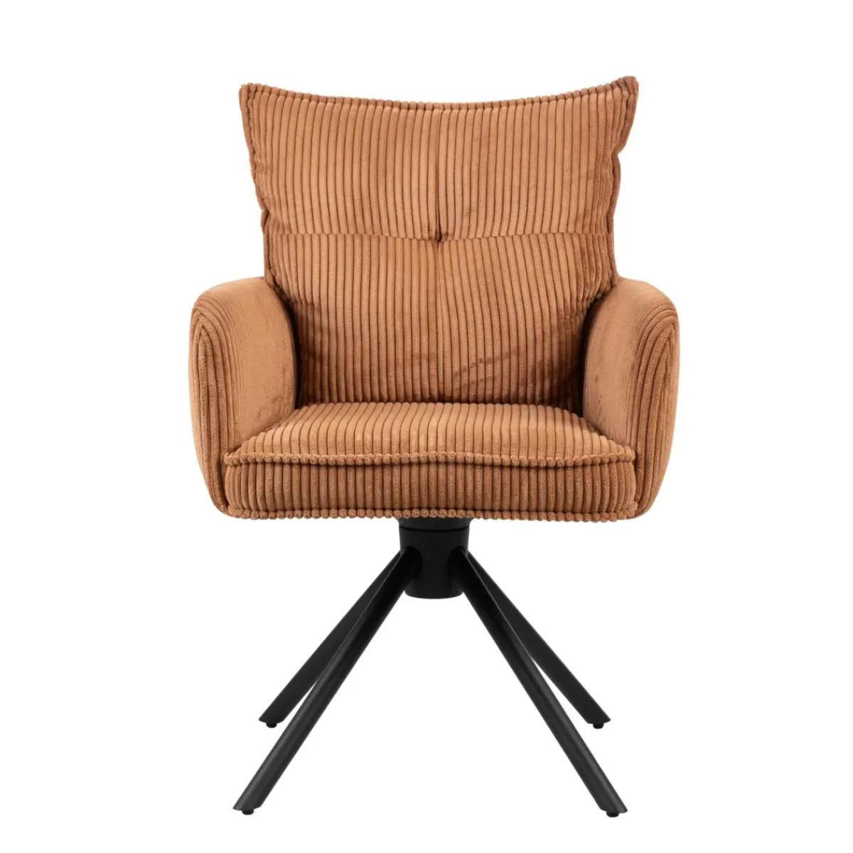 Sedia-Sedia da pranzo girevole in velluto a coste (seduta 48 cm) Nuva