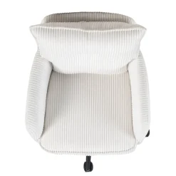 Poltrone-Sedia da ufficio con ruote in velluto a coste regolabile in altezza (seduta da 46 a 54 cm) Nuva