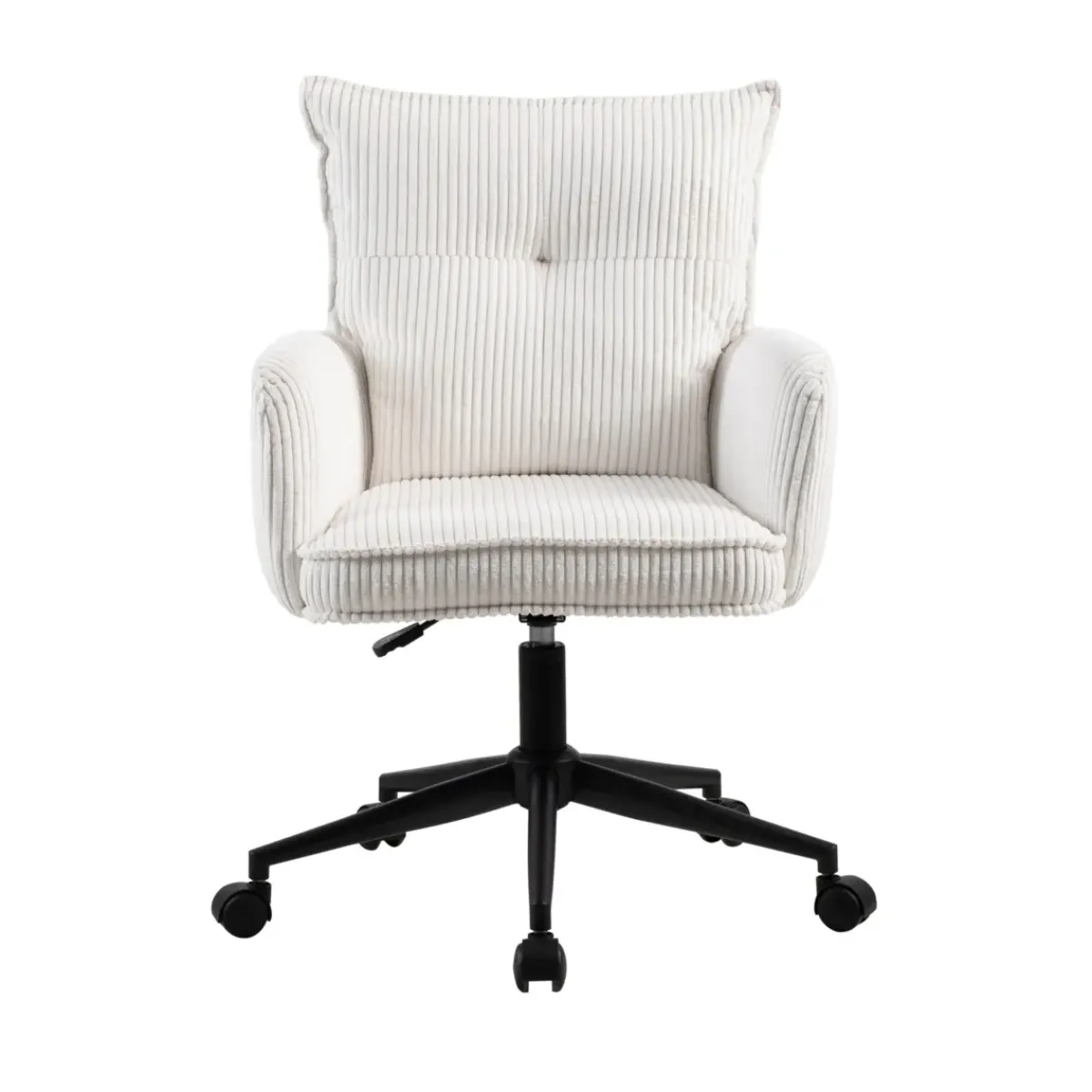 Poltrone-Sedia da ufficio con ruote in velluto a coste regolabile in altezza (seduta da 46 a 54 cm) Nuva