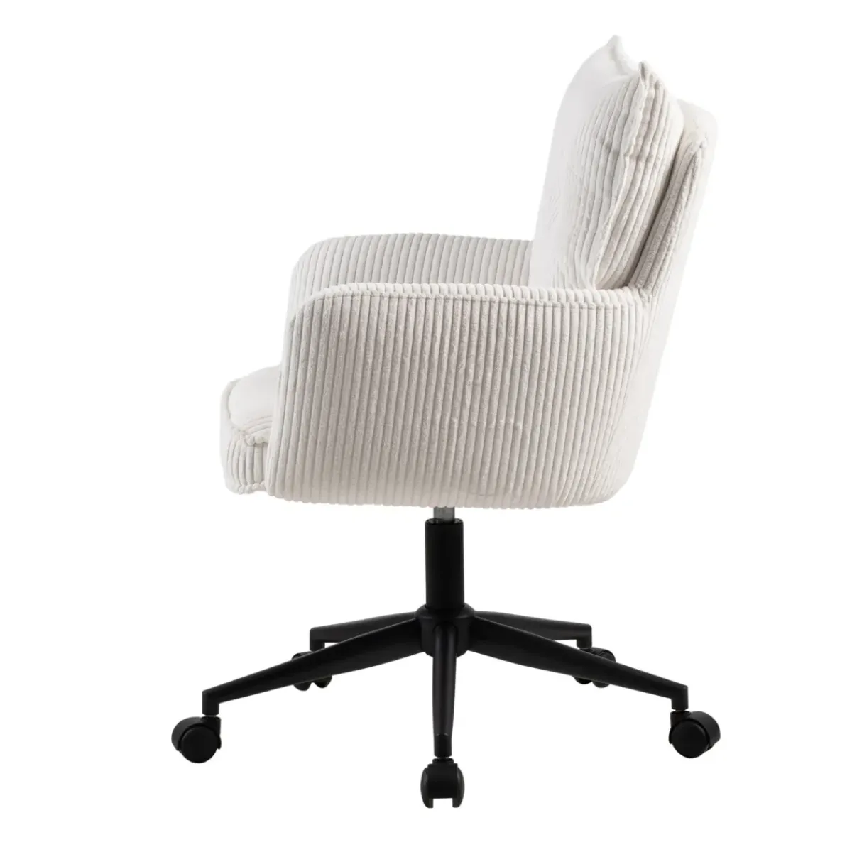Poltrone-Sedia da ufficio con ruote in velluto a coste regolabile in altezza (seduta da 46 a 54 cm) Nuva