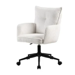 Poltrone-Sedia da ufficio con ruote in velluto a coste regolabile in altezza (seduta da 46 a 54 cm) Nuva