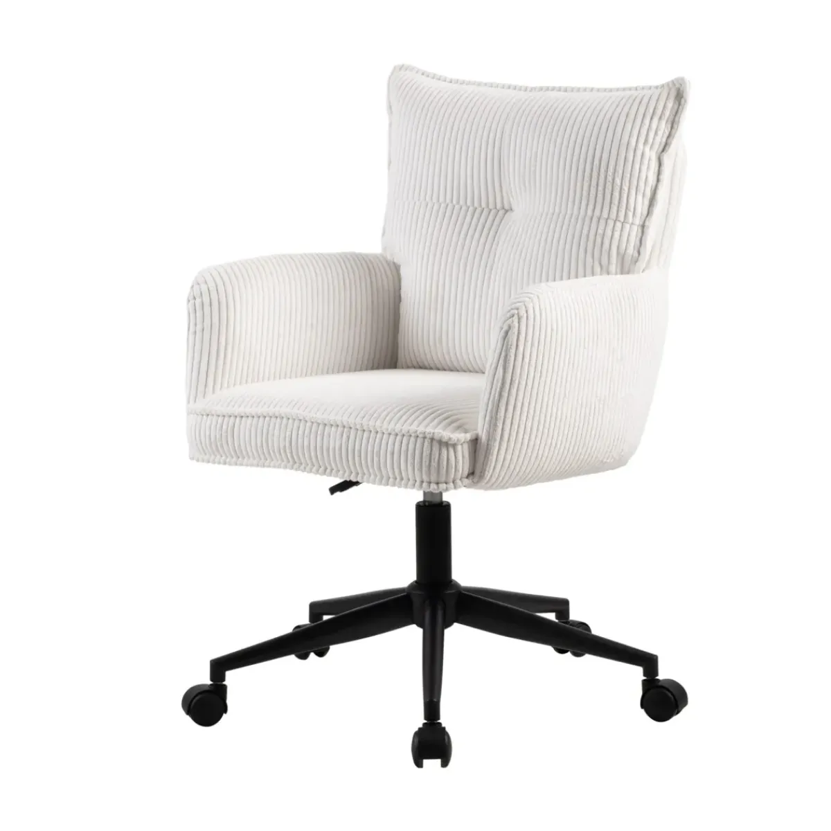 Poltrone-Sedia da ufficio con ruote in velluto a coste regolabile in altezza (seduta da 46 a 54 cm) Nuva
