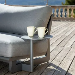 Set angolare da giardino in alluminio 6 posti 6 pz Long Beach Grigio antracite
