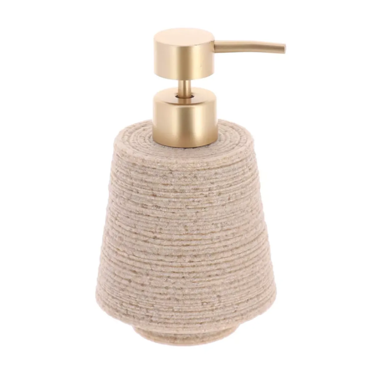 TENDANCE Accessori Bagno-Set bicchiere distributore e porta sapone in poliresina effetto sabbia Lina