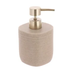 TENDANCE Accessori Bagno-Set bicchiere distributore e porta sapone in poliresina rigata Lina
