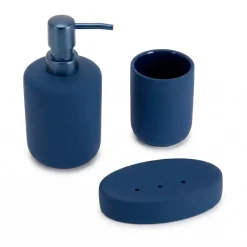 TENDANCE Accessori Bagno-Set bicchiere, portasapone e dispenser in grès Timeless