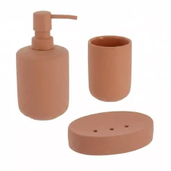 TENDANCE Accessori Bagno-Set bicchiere, portasapone e dispenser in grès Timeless