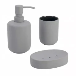 TENDANCE Accessori Bagno-Set bicchiere portasapone e distributore in grès Timeless