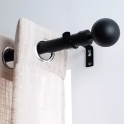 Set completo bastone tenda regolabile (L210 - L380 cm / Ø28 mm) Gaïa Nero