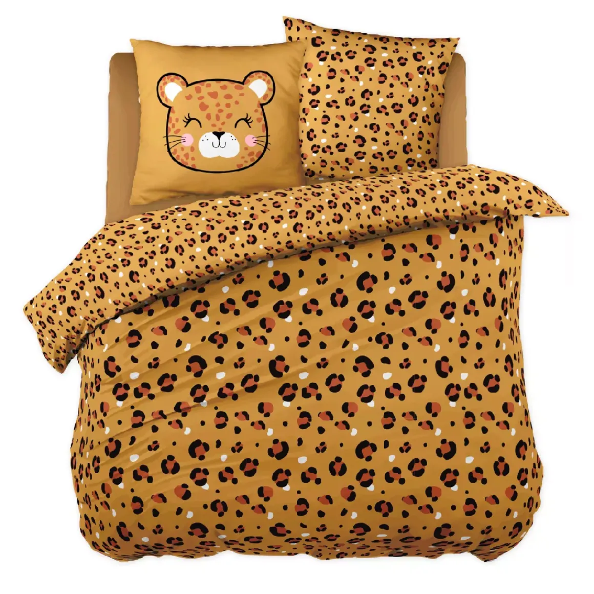 Set copripiumino e due federe per bambini in cotone (200 x 200 cm) Lola Caramel