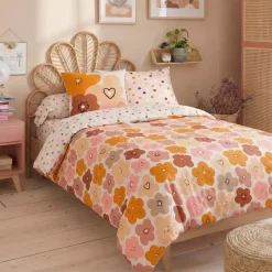 Set copripiumino e due federe per bambini in cotone (200 x 200 cm) Barbotine Multicolore