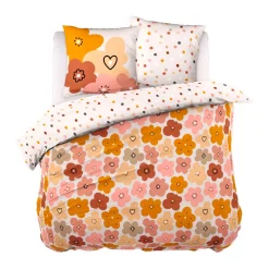 Set copripiumino e due federe per bambini in cotone (200 x 200 cm) Barbotine Multicolore