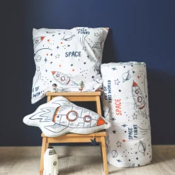 Set copripiumino e federa bambino in cotone (140 x 200 cm) Galassia Bianca