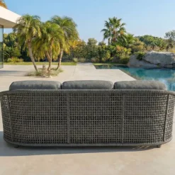 Set da giardino effetto rattan e alluminio 5 posti 5 pezzi Riviera Grigio antracite