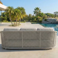 Set da giardino effetto rattan e alluminio 7 posti 6 pezzi Riviera Beige