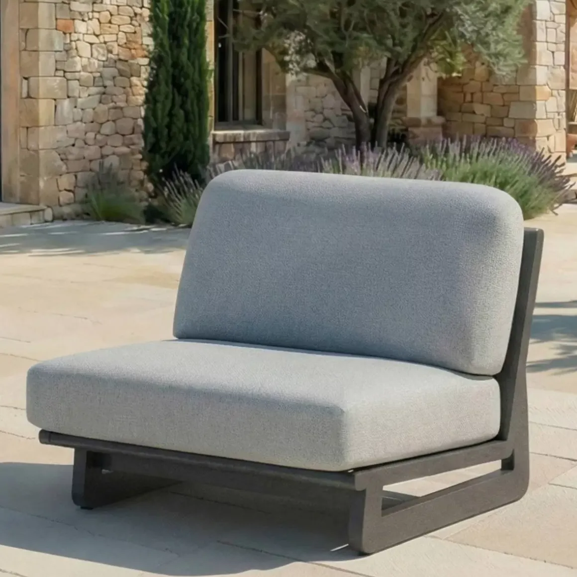 Set da giardino in alluminio 5 posti 5 pezzi Long Beach Grigio antracite e grigio chiaro