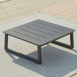 Set da giardino in alluminio 4 posti 4 pezzi Long Beach Grigio antracite e grigio chiaro