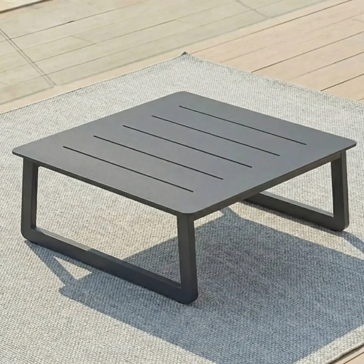 Set da giardino in alluminio 4 posti 4 pezzi Long Beach Grigio antracite e tortora