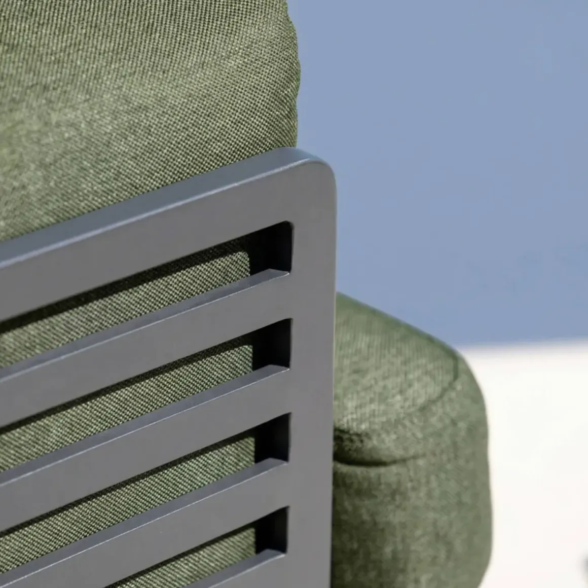 Set da giardino in alluminio 12 posti 8 pezzi Monte Carlo Grigio antracite e verde rosmarino