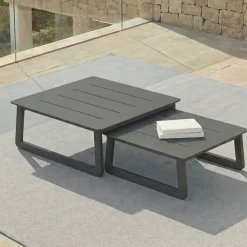 Set da giardino in alluminio 7 posti 6 pezzi Long Beach Grigio antracite