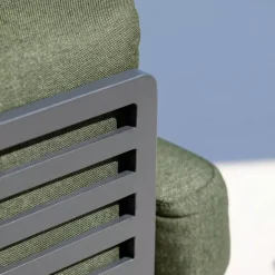 Set da giardino in alluminio 2 posti 3 pezzi Monte Carlo Grigio antracite e verde rosmarino