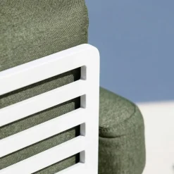 Set da giardino in alluminio 4 posti 5 pezzi Monte Carlo Bianco e verde rosmarino
