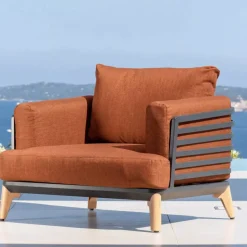Set da giardino in alluminio 4 posti 5 pezzi Monte Carlo Grigio antracite e terracotta