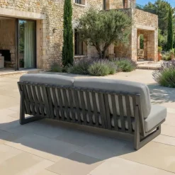 Set da giardino in alluminio 7 posti 6 pezzi Long Beach Grigio antracite e tortora