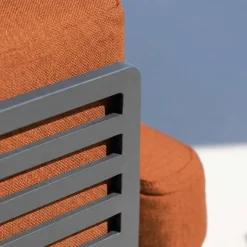 Set da giardino in alluminio 5 posti 5 pezzi Monte Carlo Grigio antracite e terracotta