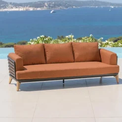 Set da giardino in alluminio 5 posti 5 pezzi Monte Carlo Grigio antracite e terracotta