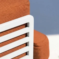 Set da giardino in alluminio 8 posti 6 pezzi Monte Carlo Bianco e terracotta