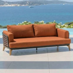 Set da giardino in alluminio 9 posti 12 pezzi Monte Carlo Grigio antracite e terracotta