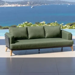 Set da giardino in alluminio 9 posti 12 pezzi Monte Carlo Grigio antracite e verde rosmarino