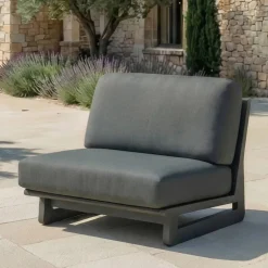 Set da giardino in alluminio 2 posti 3 pezzi Long Beach Grigio antracite