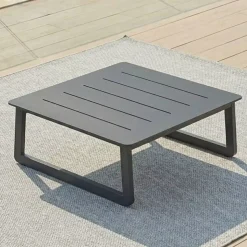 Set da giardino in alluminio 2 posti 3 pezzi Long Beach Grigio antracite e tortora