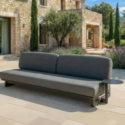 MOBELLIA Salotto Da Giardino-Set da giardino in alluminio 8 posti 6 pezzi Long Beach Grigio