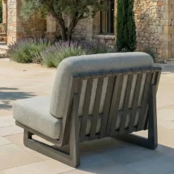 MOBELLIA Salotto Da Giardino-Set da giardino in alluminio 8 posti 6 pezzi Long Beach Grigio antracite e tortora