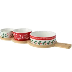 KAEMINGK Stoviglie Natalizie-Set da tapas 3 ciotole (12 x 35 cm) Magia di Natale