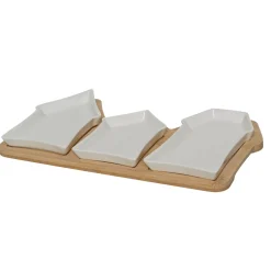 KAEMINGK Stoviglie Natalizie-Set da tapas 3 piatti (17 x 33 cm) Casette Bianche