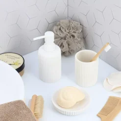 TENDANCE Accessori Bagno-Set di accessori bagno in resina Striato