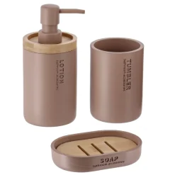 TENDANCE Accessori Bagno-Set di accessori bagno Purebamboo Cappuccino