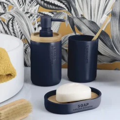 TENDANCE Accessori Bagno-Set di accessori bagno Purebamboo Blu marino