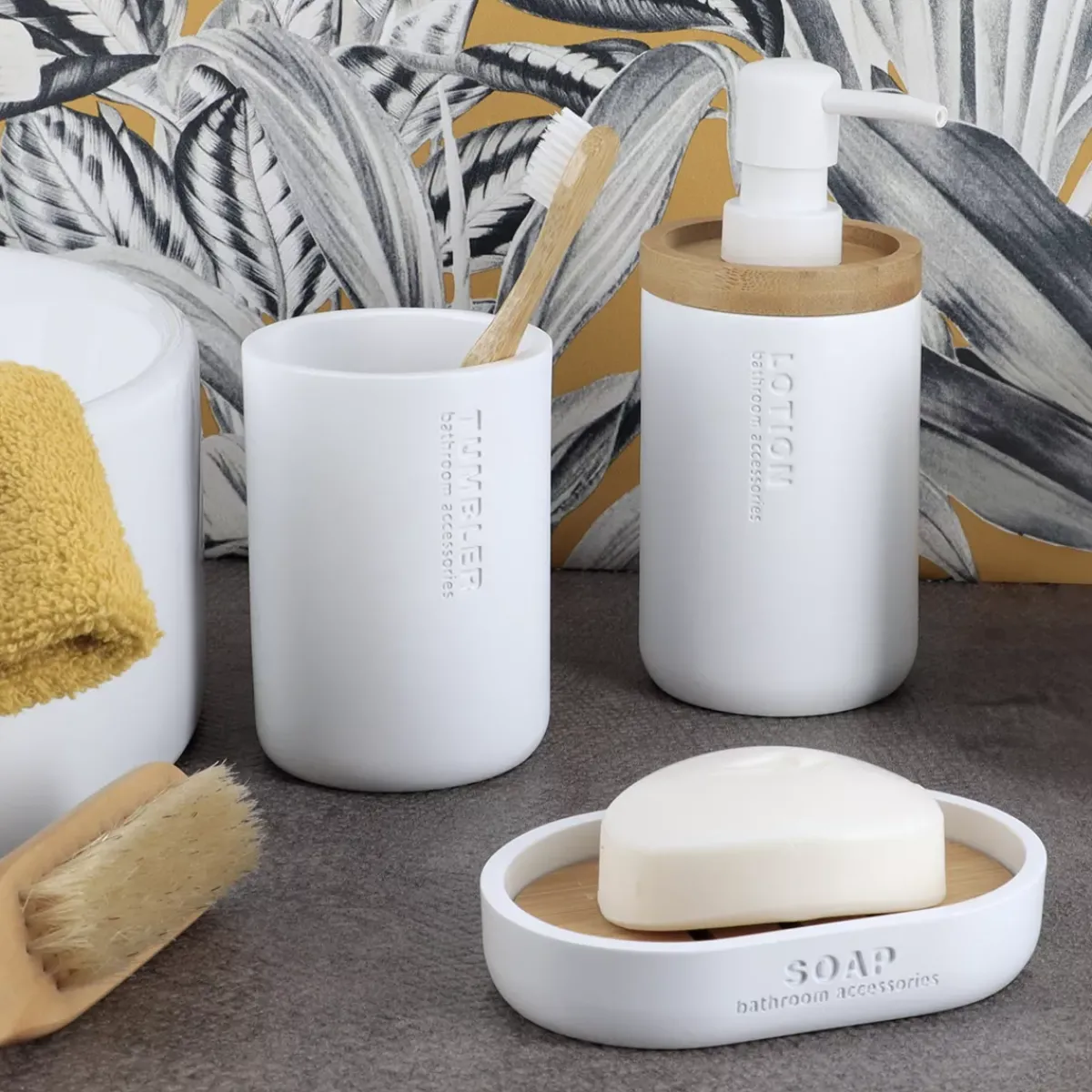 TENDANCE Accessori Bagno-Set di accessori bagno Purebamboo