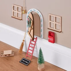 JJA Decorazioni E Oggetti Natalizi-Set di 10 accessori decorativi in legno (H17 cm) Country House