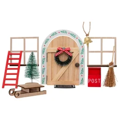 JJA Decorazioni E Oggetti Natalizi-Set di 10 accessori decorativi in legno (H17 cm) Country House
