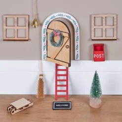 JJA Decorazioni E Oggetti Natalizi-Set di 10 accessori decorativi in legno (H17 cm) Country House