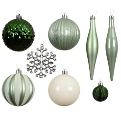 KAEMINGK Palline Di Natale-Set di addobbi per albero di Natale Christmas e bianco lana