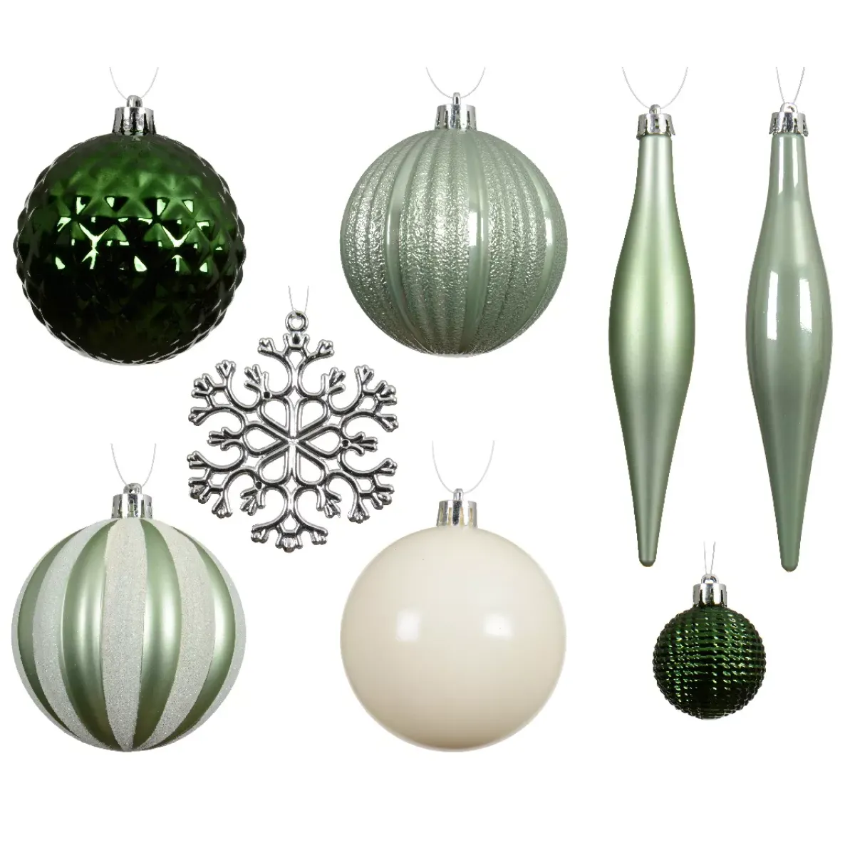 KAEMINGK Palline Di Natale-Set di addobbi per albero di Natale Christmas e bianco lana